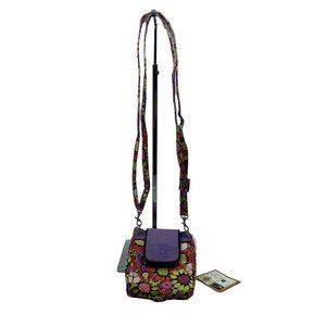 Keepers Fashion NWT Phone Passport Holder Floral Peace Sign Purse Bag 4" x 5.5"